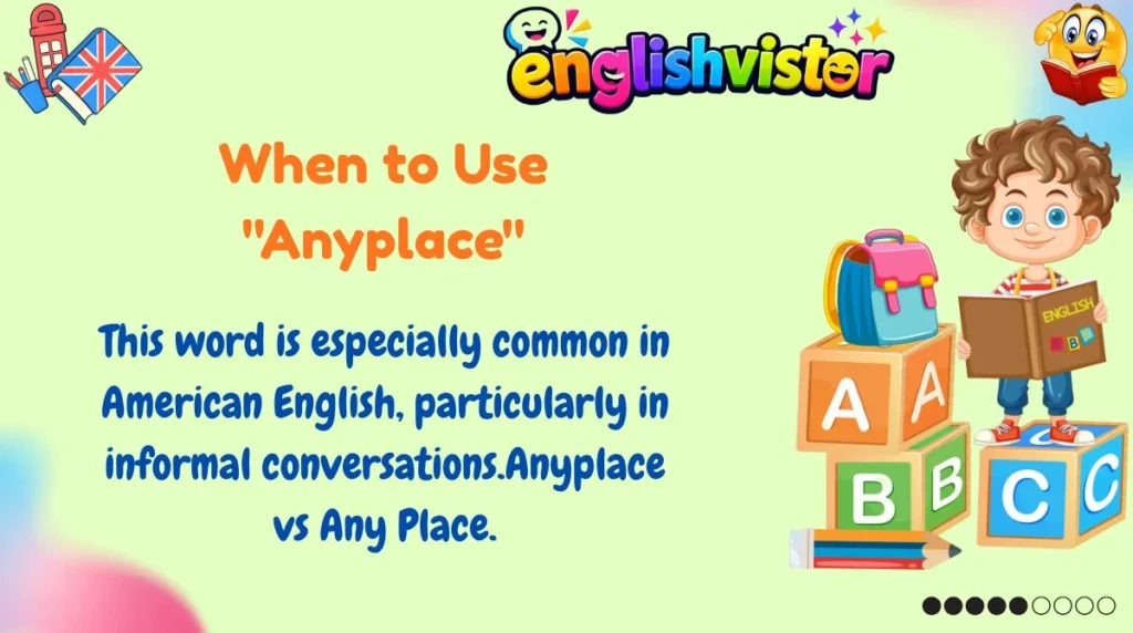 When to Use "Anyplace"