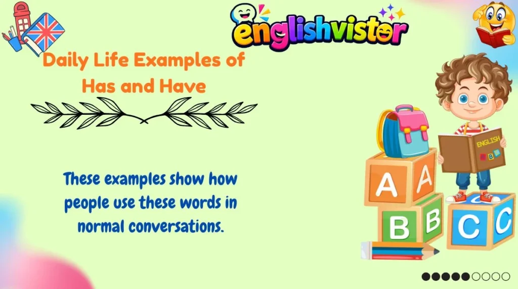 Daily Life Examples of Has and Have
