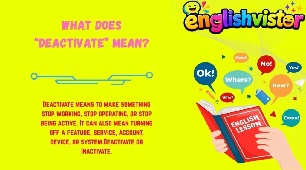 What Does “Deactivate” Mean?