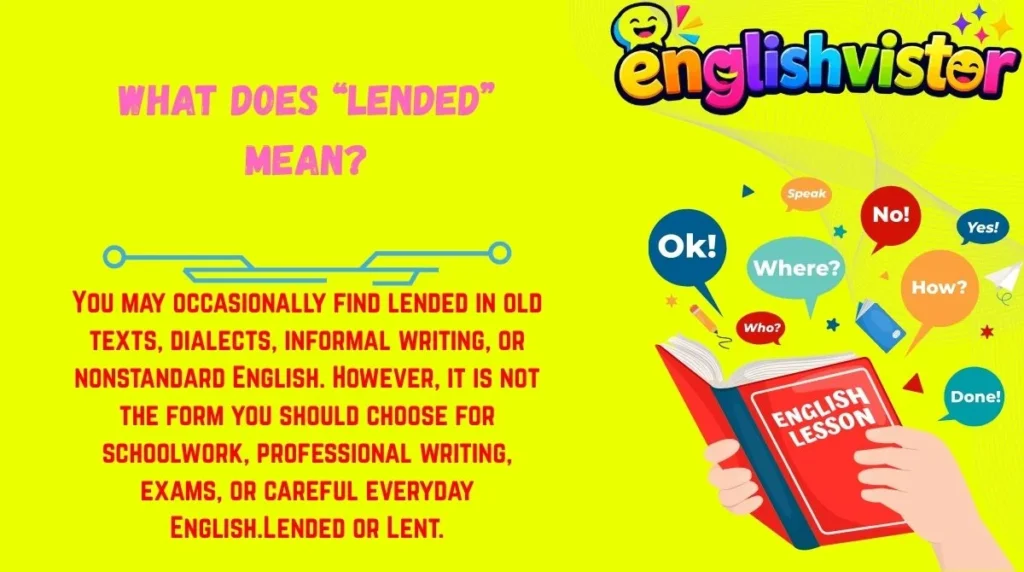 What Does “Lended” Mean?