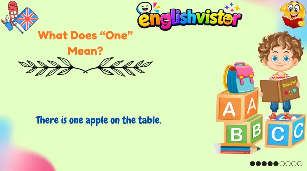 What Does “One” Mean?