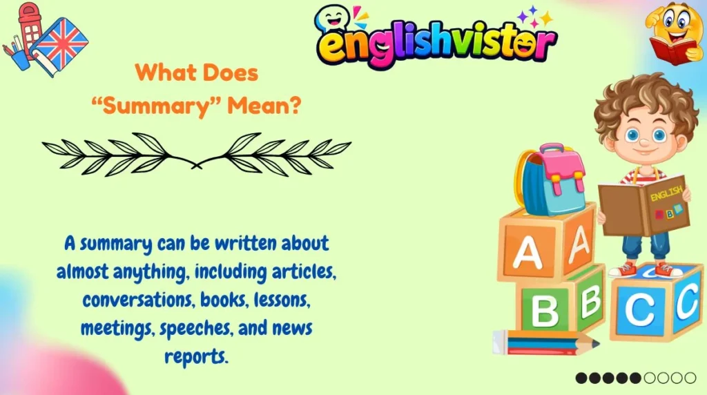 What Does “Summary” Mean?