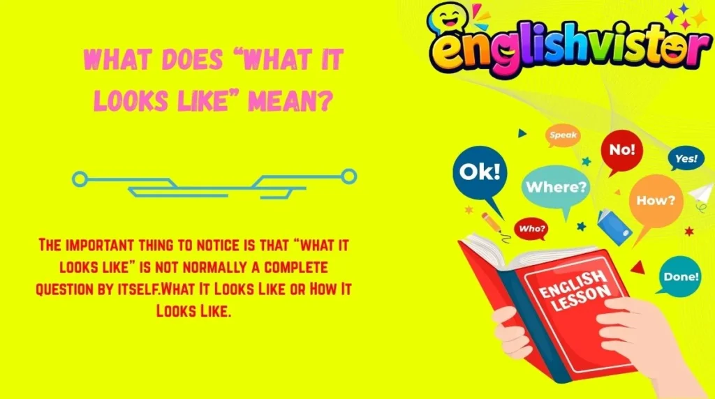 What Does “What It Looks Like” Mean?