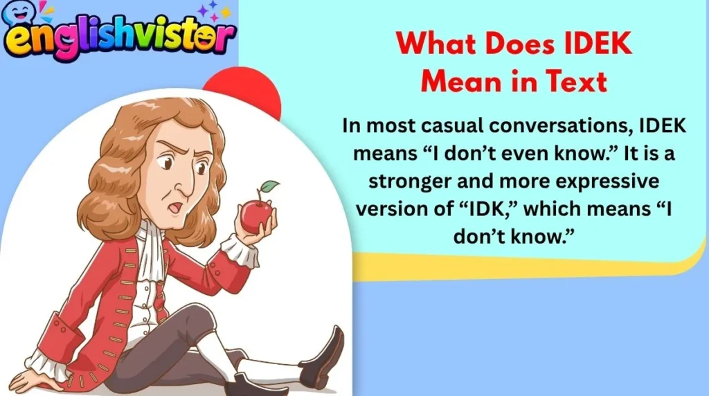 What Does IDEK Mean in Text