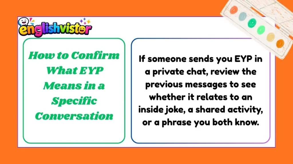 How to Confirm What EYP Means in a Specific Conversation
